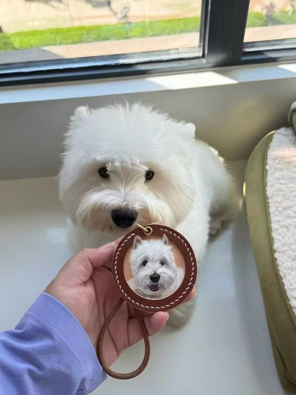 Hand-Carved Leather Pet Portrait Keepsake